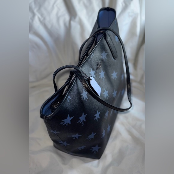 COACH NAVY BLUE / STARS TOTE - Picture 6 of 14